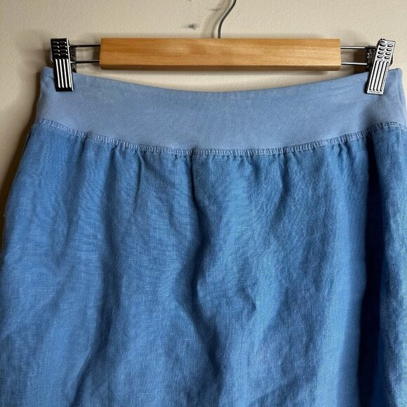 Cut Loose Pull On A-Line Linen Walking Skirt Womens XS Blue Coastal Boho Summer - Picture 2 of 9